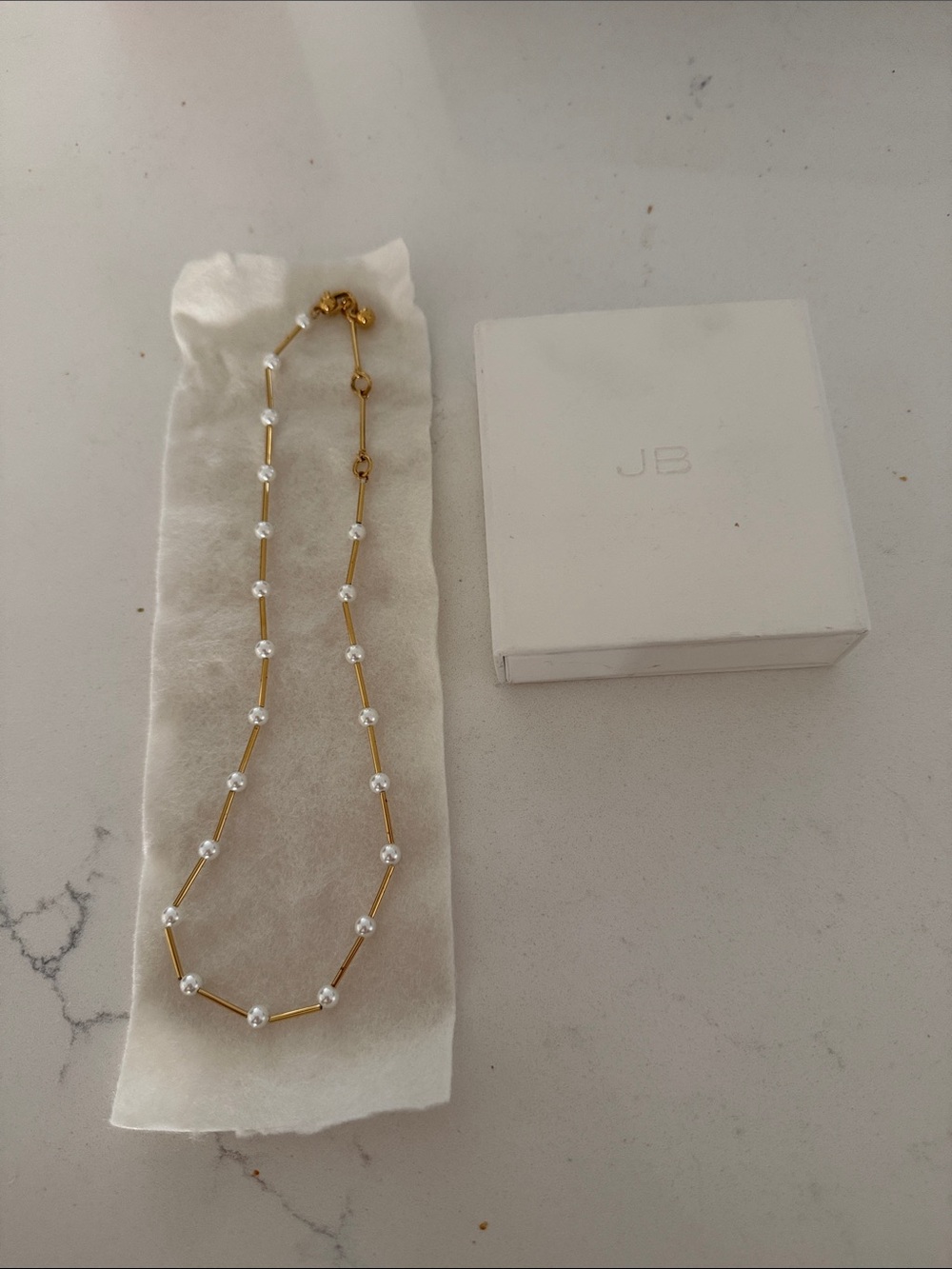 Brand New Jenny Bird Sylvie Glass Pearl necklace